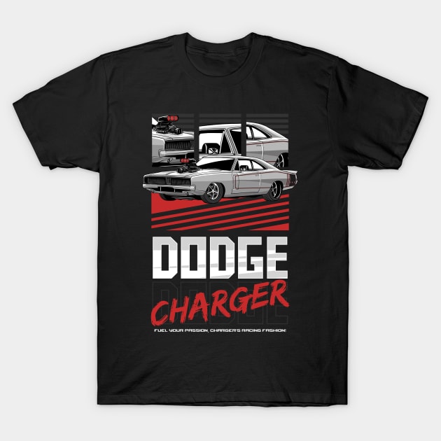 American Charger SRT Car T-Shirt by milatees